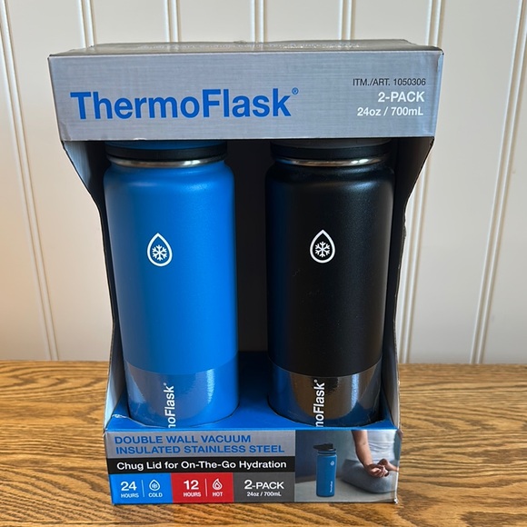 Blue and Black Insulated Stainless Steel Water Bottle Set - Picture 1 of 1